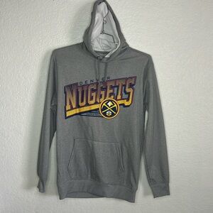 Denver nuggets basketball gray men’s long sleeve hoodie size small